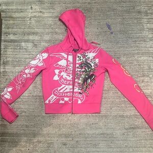 Pink Ed Hardy women’s zip up